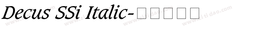 Decus SSi Italic字体转换